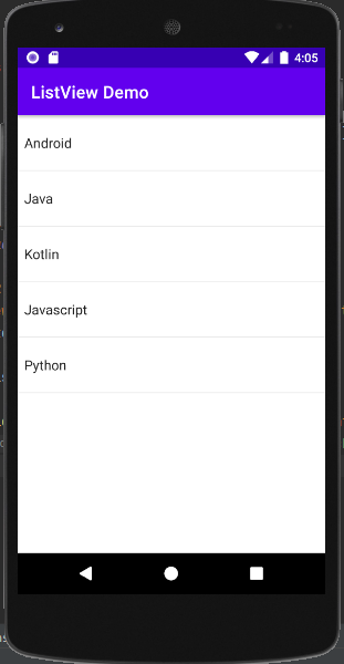 android listview output