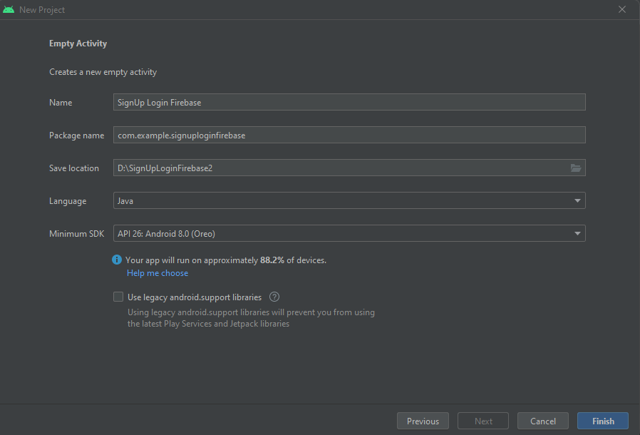 login page android studio