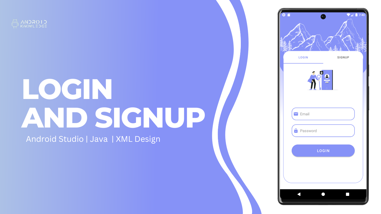 Easy Login and Signup Page in Android Studio using TabLayout and ViewPager2